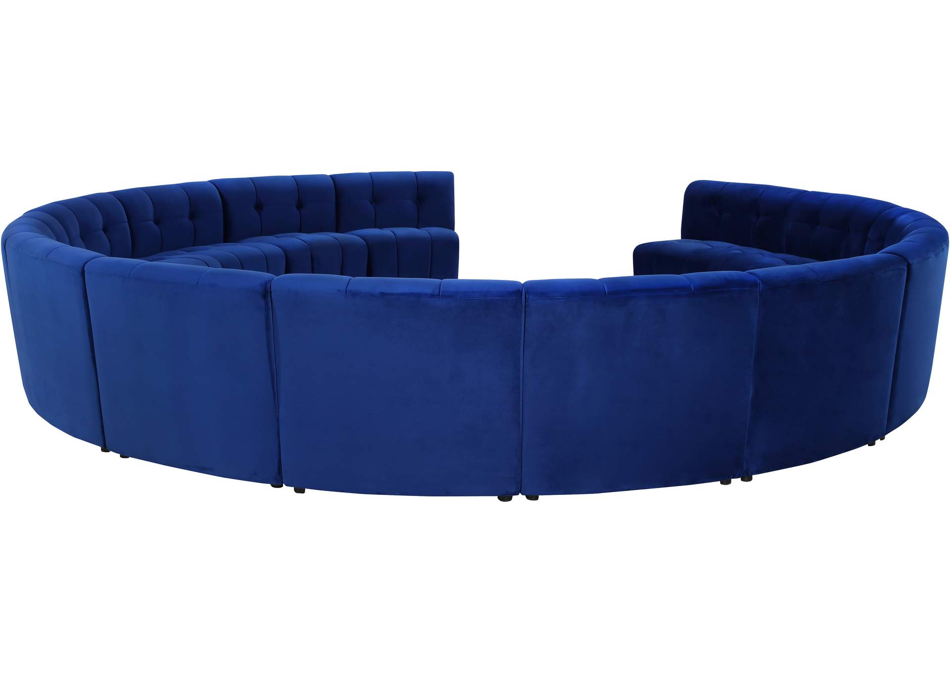 Limitless Navy Velvet 14 Piece Modular Sectional,Meridian Furniture