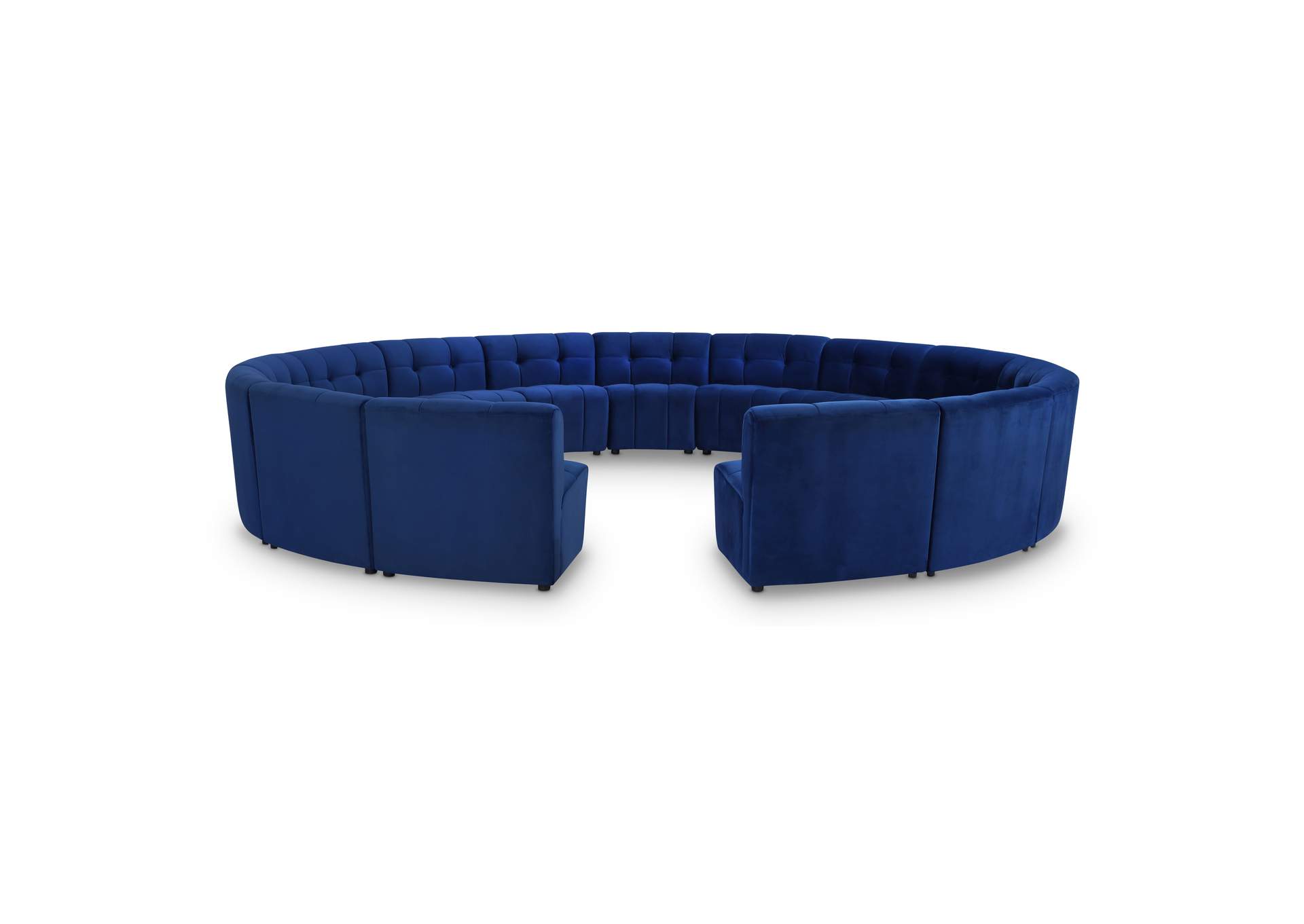 Limitless Navy Velvet 15 Piece Modular Sectional,Meridian Furniture