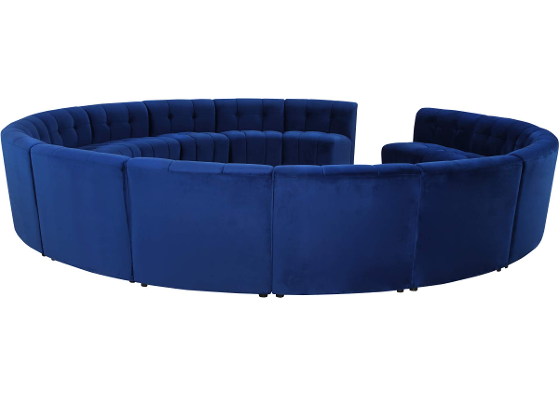 Limitless Navy Velvet 15 Piece Modular Sectional,Meridian Furniture