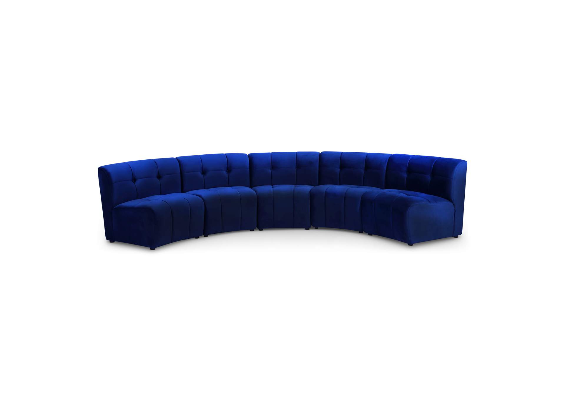 Limitless Navy Velvet 5 Piece Modular Sectional,Meridian Furniture