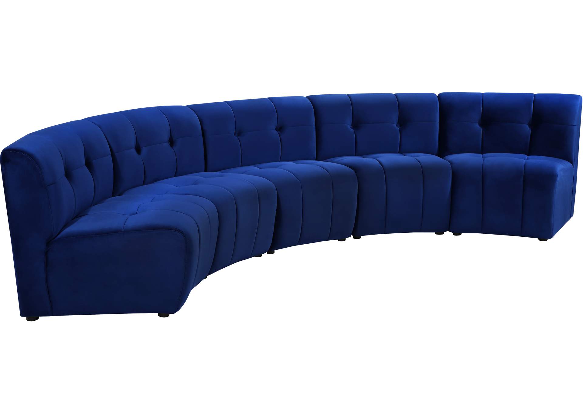 Limitless Navy Velvet 5 Piece Modular Sectional,Meridian Furniture