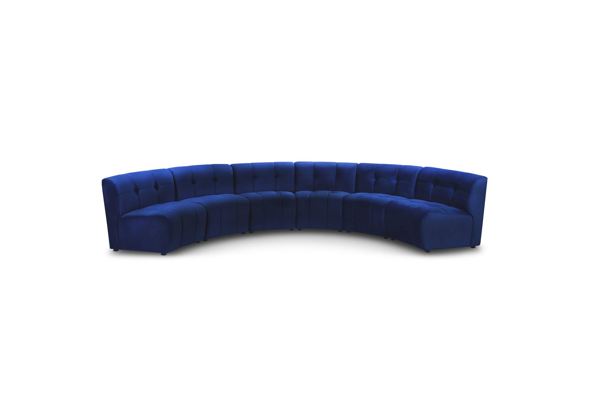 Limitless Navy Velvet 6 Piece . Modular Sectional,Meridian Furniture