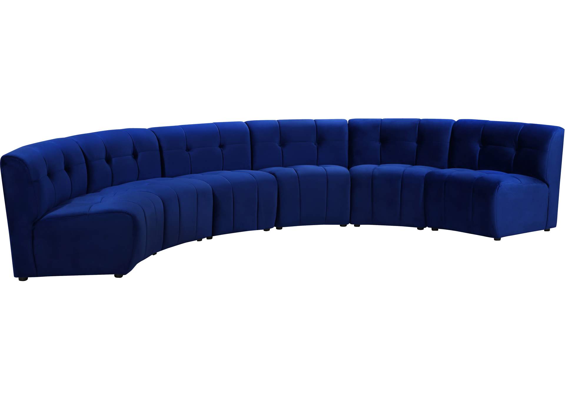 Limitless Navy Velvet 6 Piece . Modular Sectional,Meridian Furniture