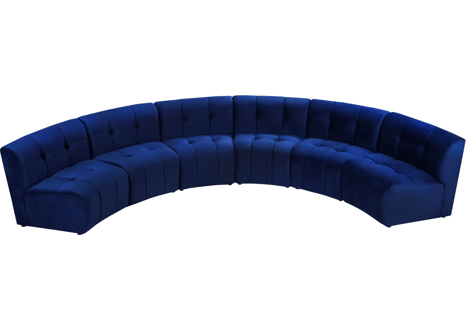 Limitless Navy Velvet 6 Piece . Modular Sectional,Meridian Furniture