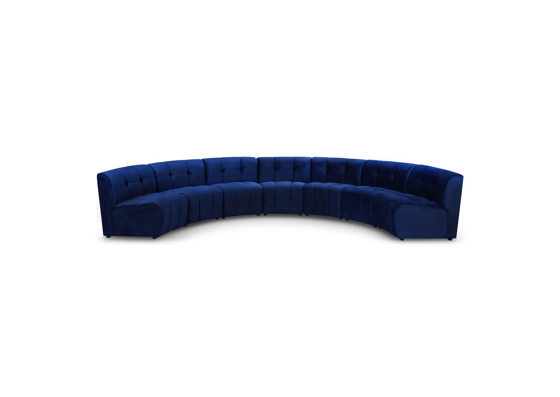 Limitless Navy Velvet 7 Piece Modular Sectional,Meridian Furniture