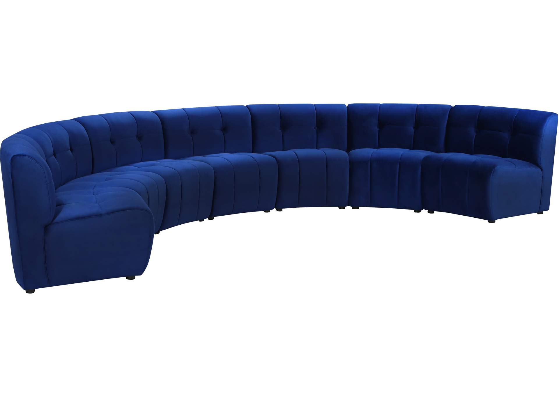 Limitless Navy Velvet 7 Piece Modular Sectional,Meridian Furniture