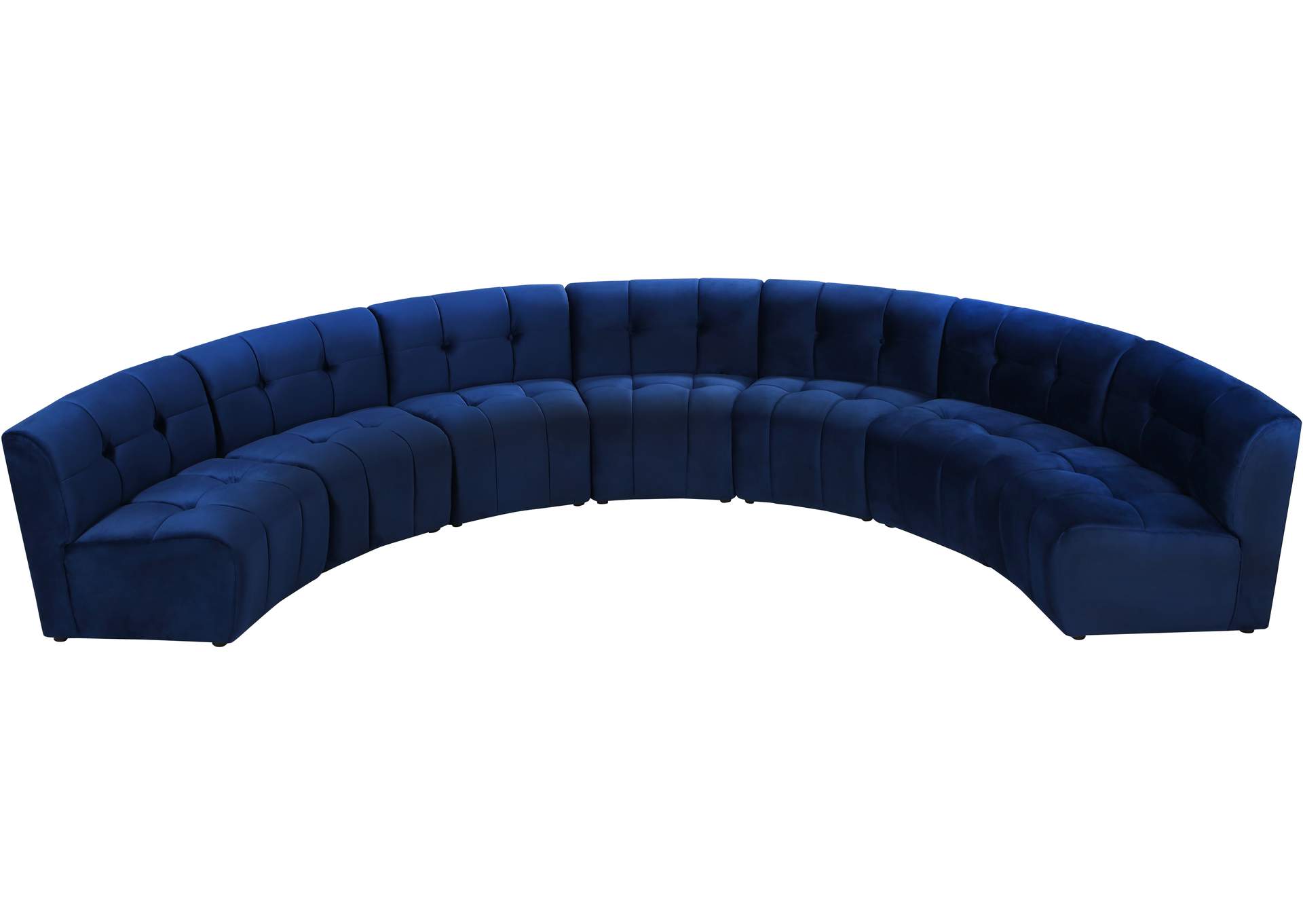 Limitless Navy Velvet 7 Piece Modular Sectional,Meridian Furniture