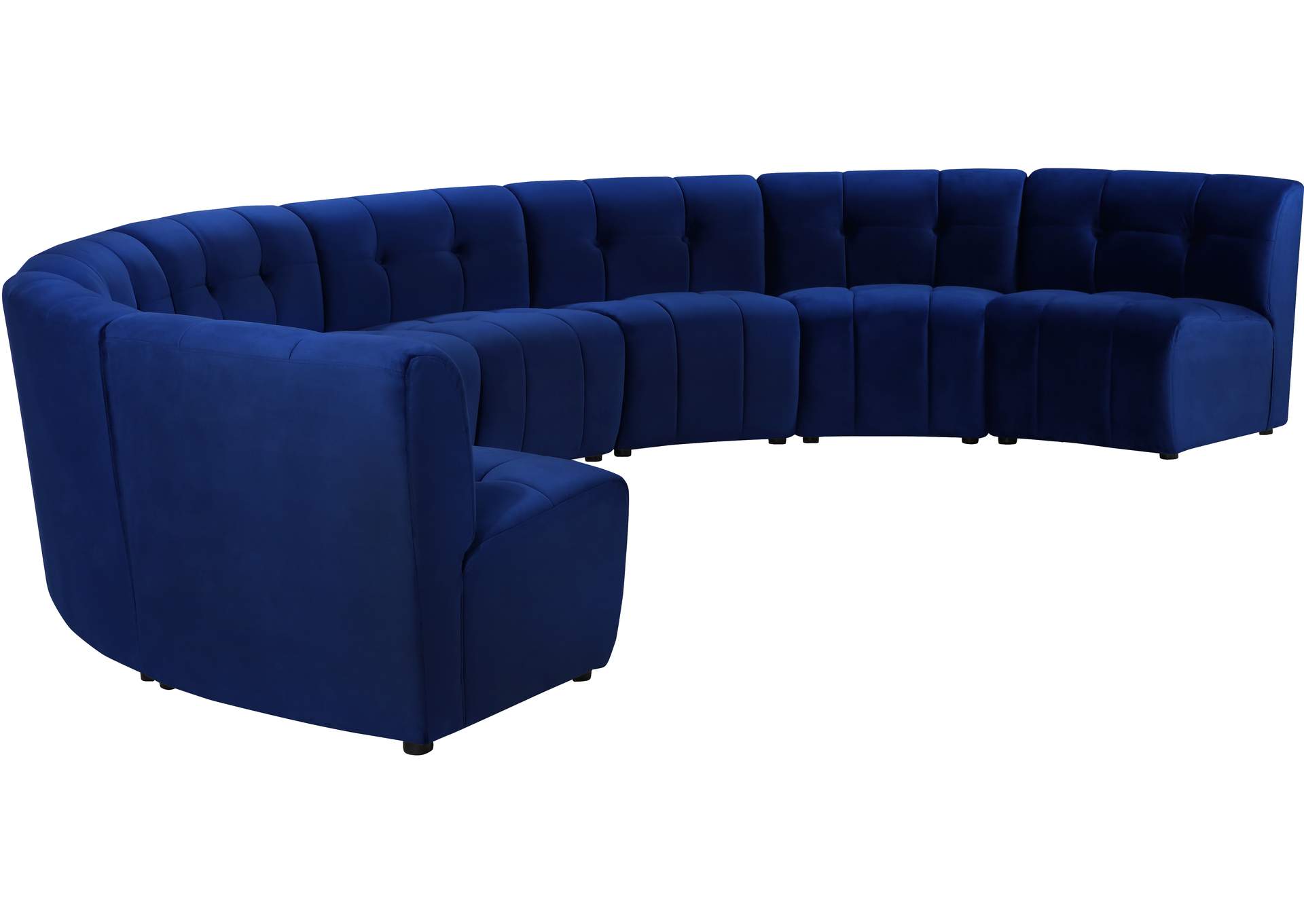 Limitless Navy Velvet 8 Piece Modular Sectional,Meridian Furniture