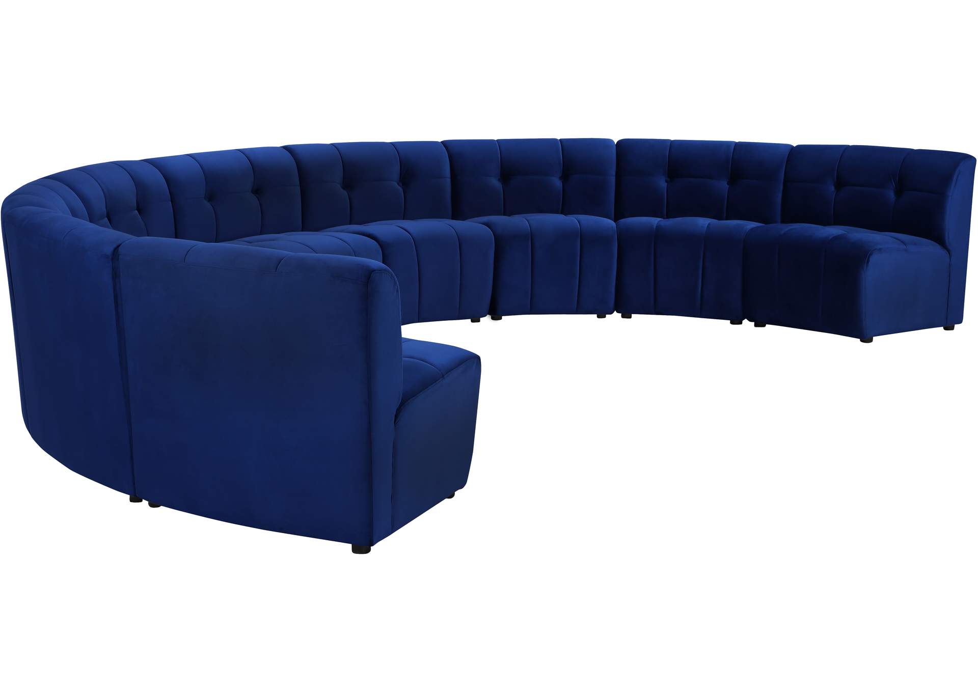 Limitless Navy Velvet 9 Piece Modular Sectional,Meridian Furniture