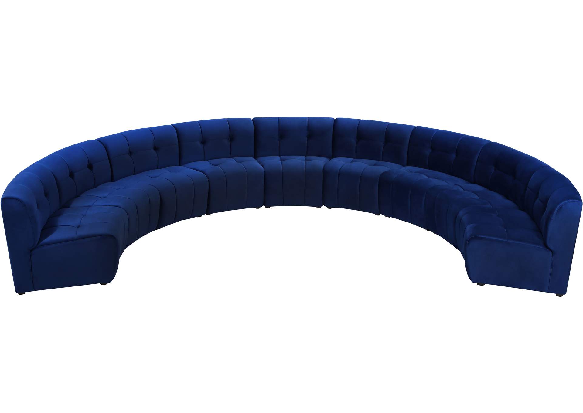 Limitless Navy Velvet 9 Piece Modular Sectional,Meridian Furniture