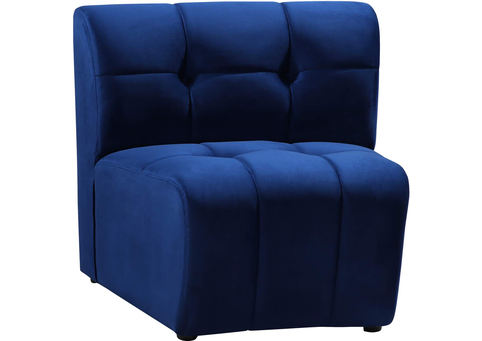 Limitless Navy Velvet Modular Chair,Meridian Furniture