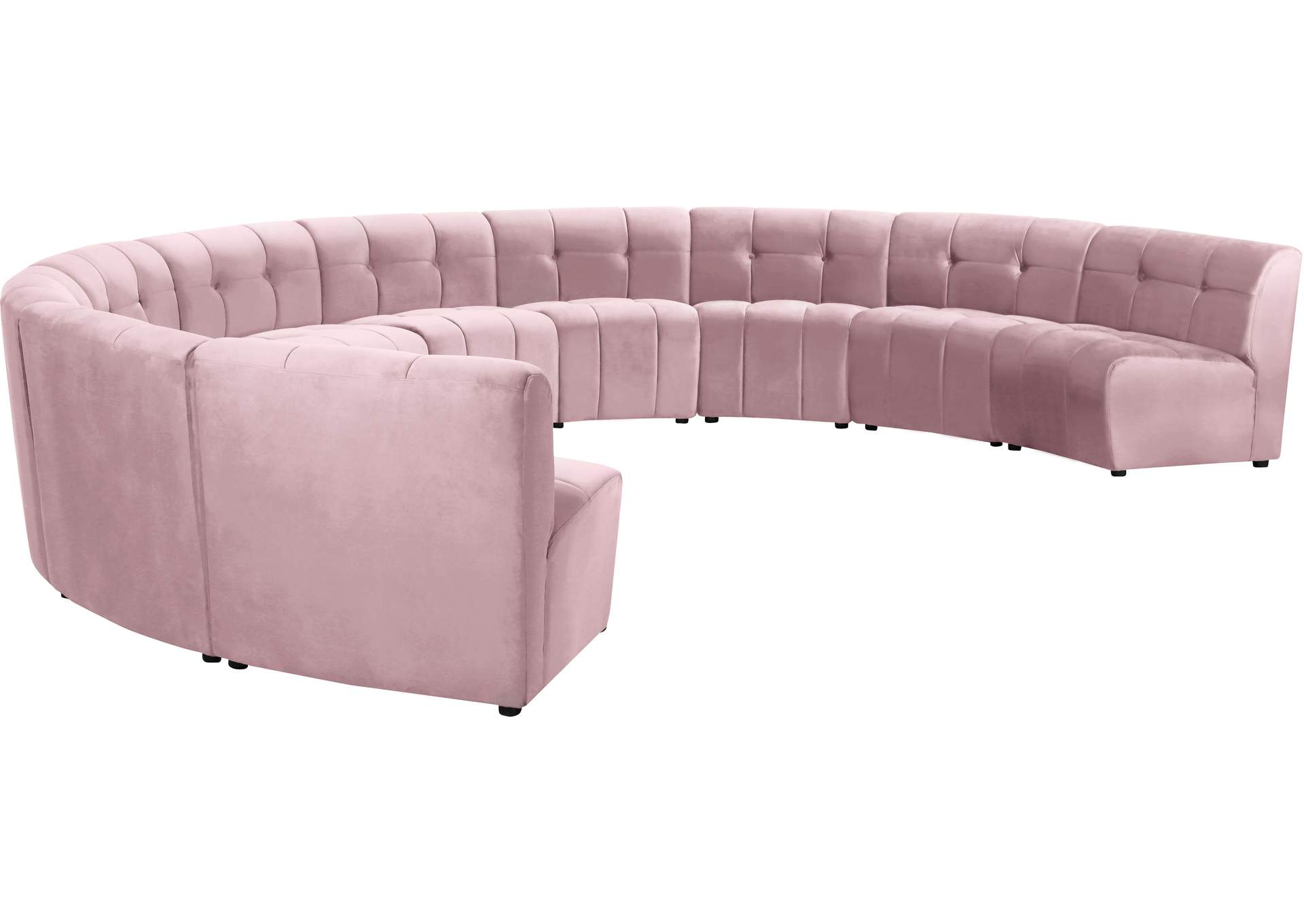 Limitless Pink Velvet 10 Piece Modular Sectional,Meridian Furniture