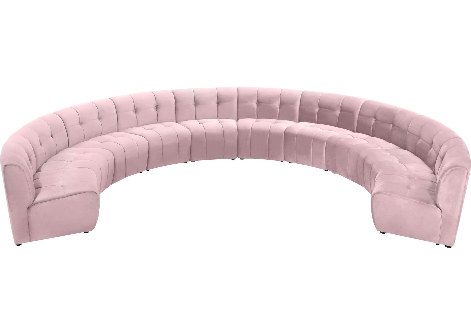 Limitless Pink Velvet 10 Piece Modular Sectional,Meridian Furniture