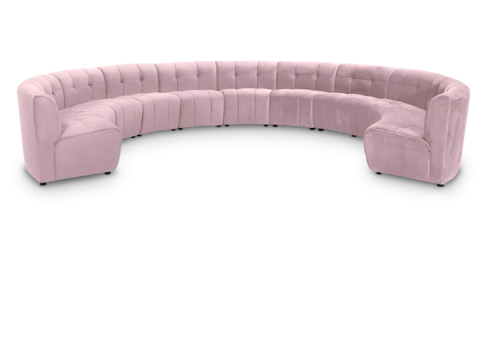 Limitless Pink Velvet 11 Piece Modular Sectional,Meridian Furniture