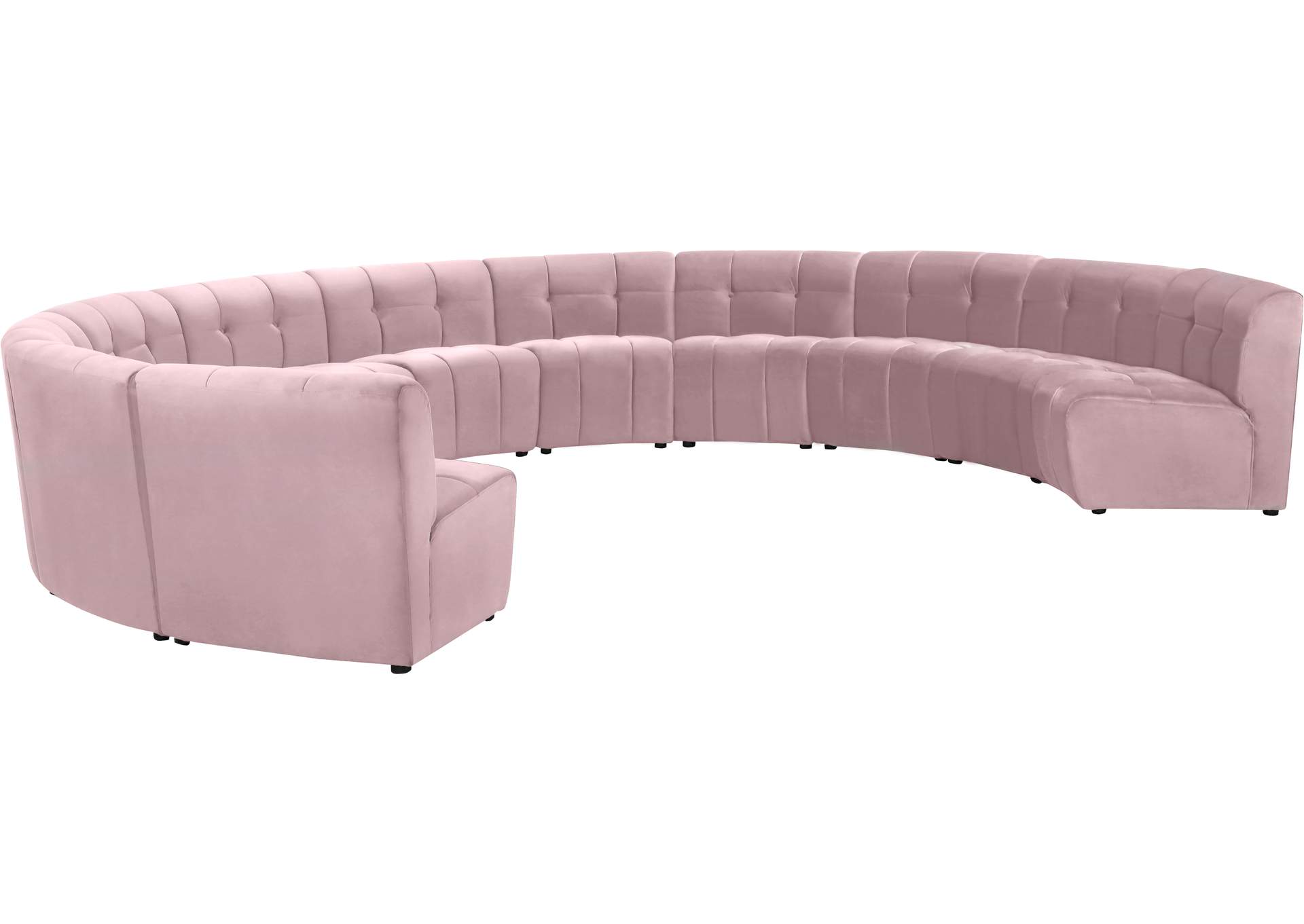 Limitless Pink Velvet 11 Piece Modular Sectional,Meridian Furniture