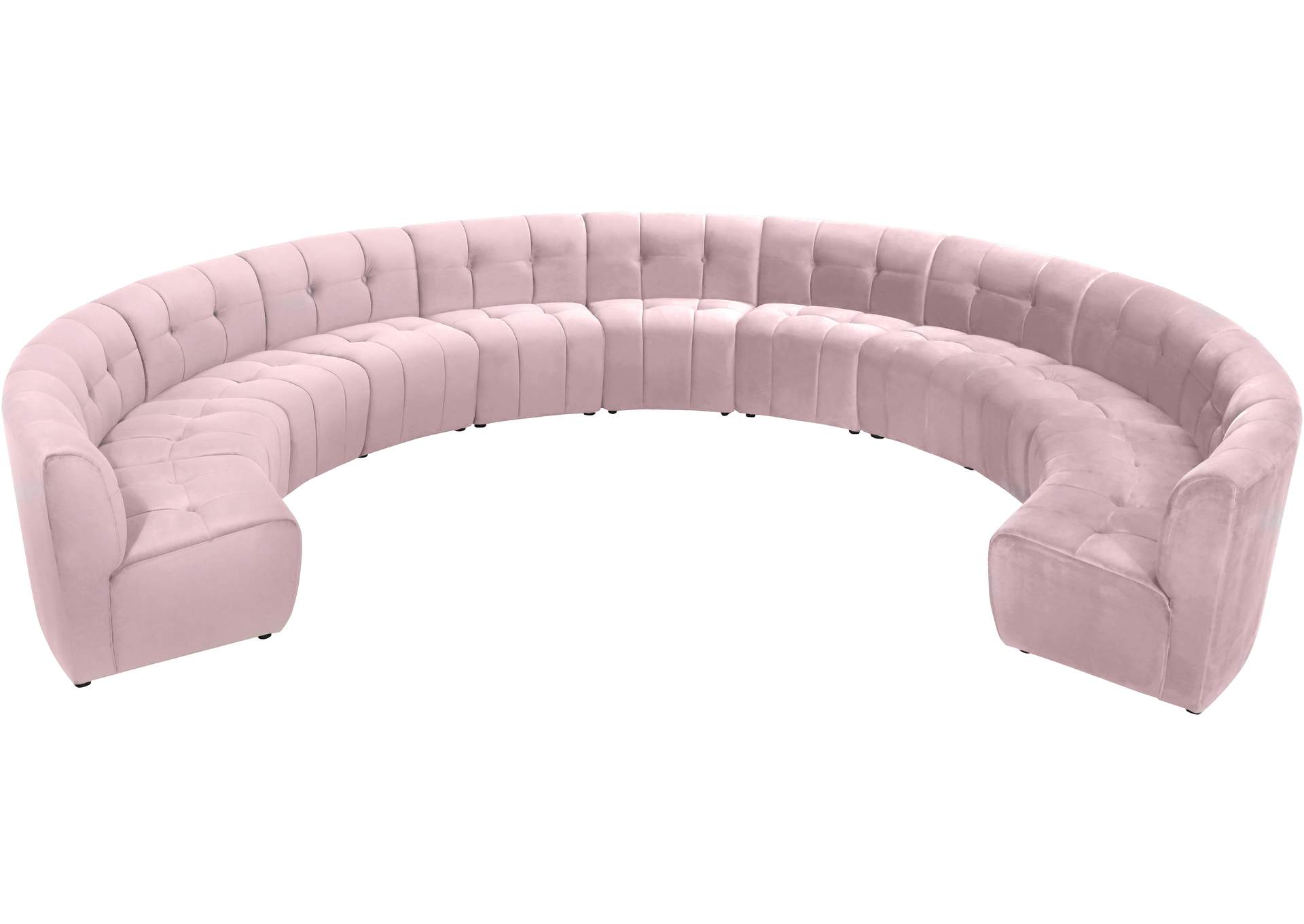 Limitless Pink Velvet 11 Piece Modular Sectional,Meridian Furniture