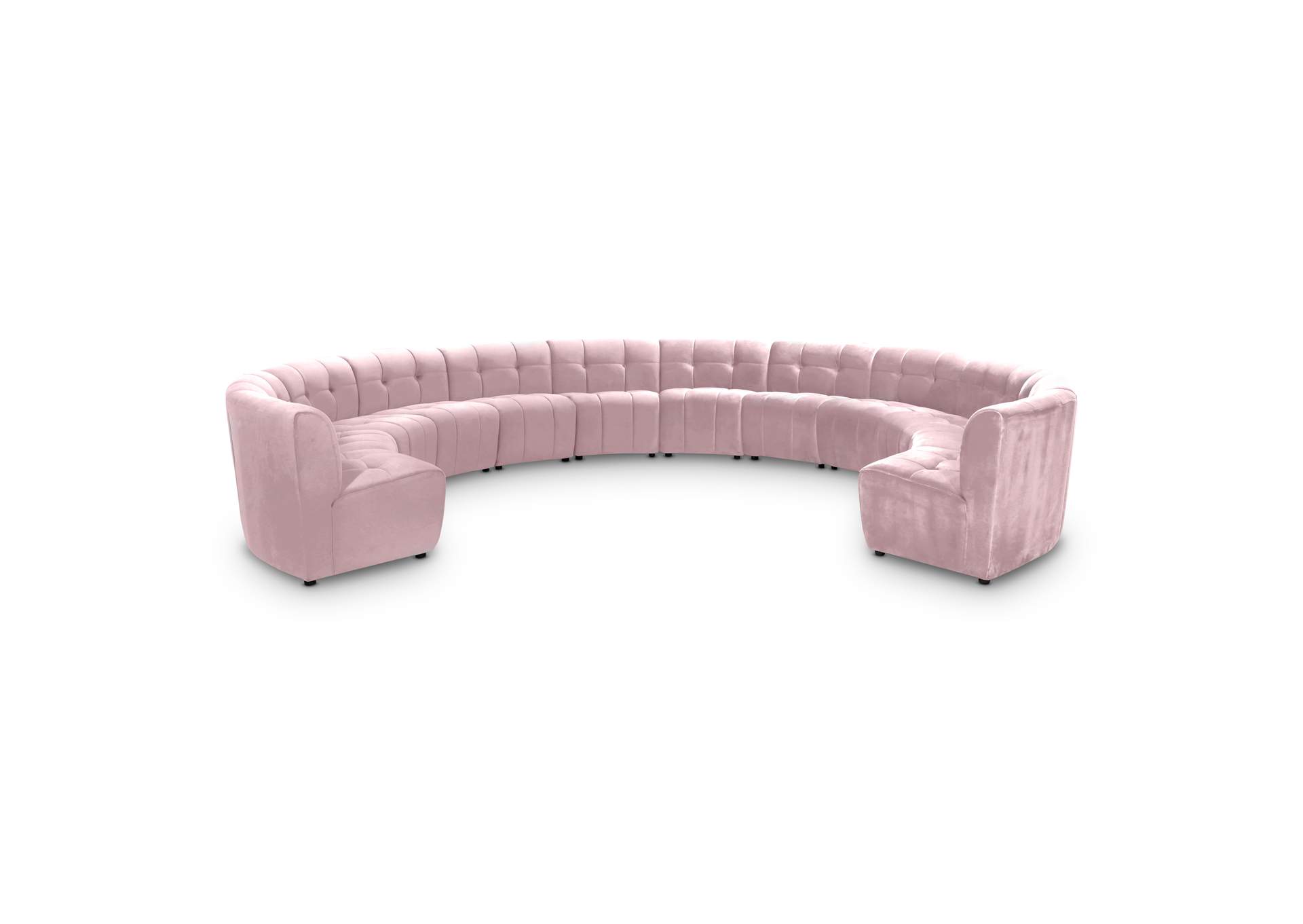 Limitless Pink Velvet 12 Piece Modular Sectional,Meridian Furniture