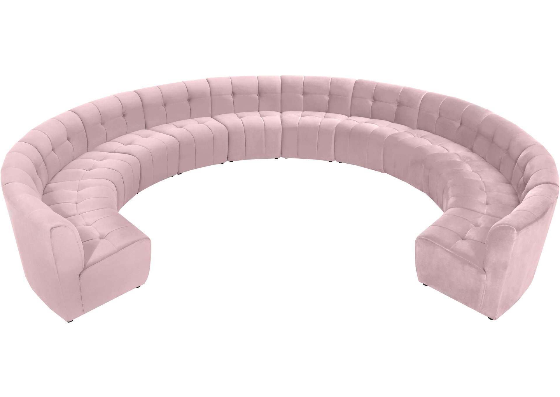 Limitless Pink Velvet 12 Piece Modular Sectional,Meridian Furniture