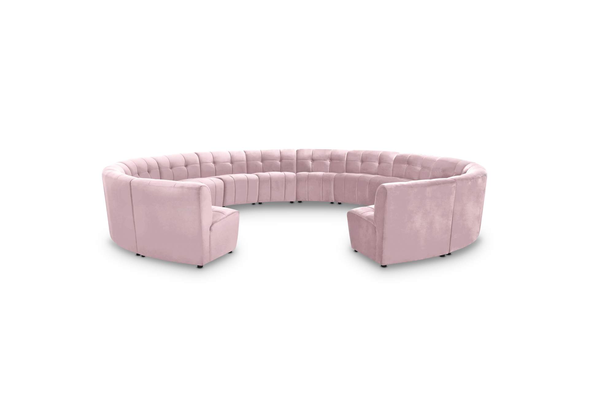 Limitless Pink Velvet 14 Piece Modular Sectional,Meridian Furniture