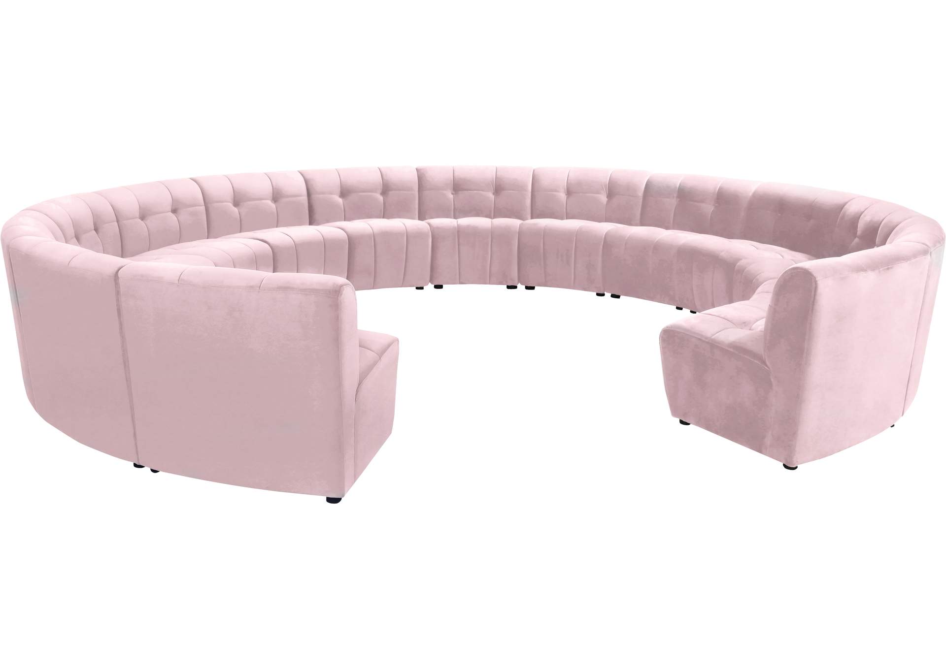 Limitless Pink Velvet 14 Piece Modular Sectional,Meridian Furniture