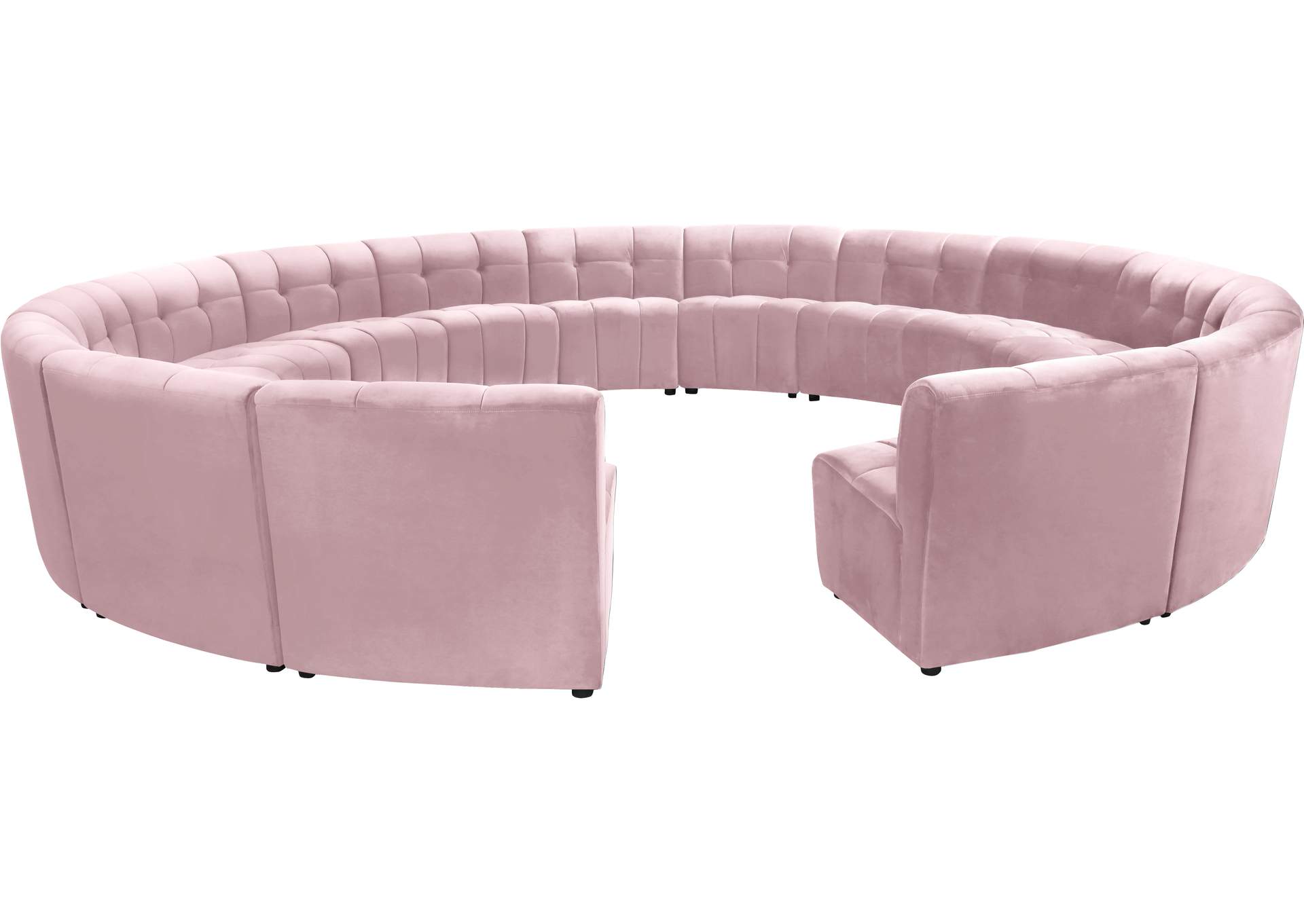 Limitless Pink Velvet 15 Piece Modular Sectional,Meridian Furniture