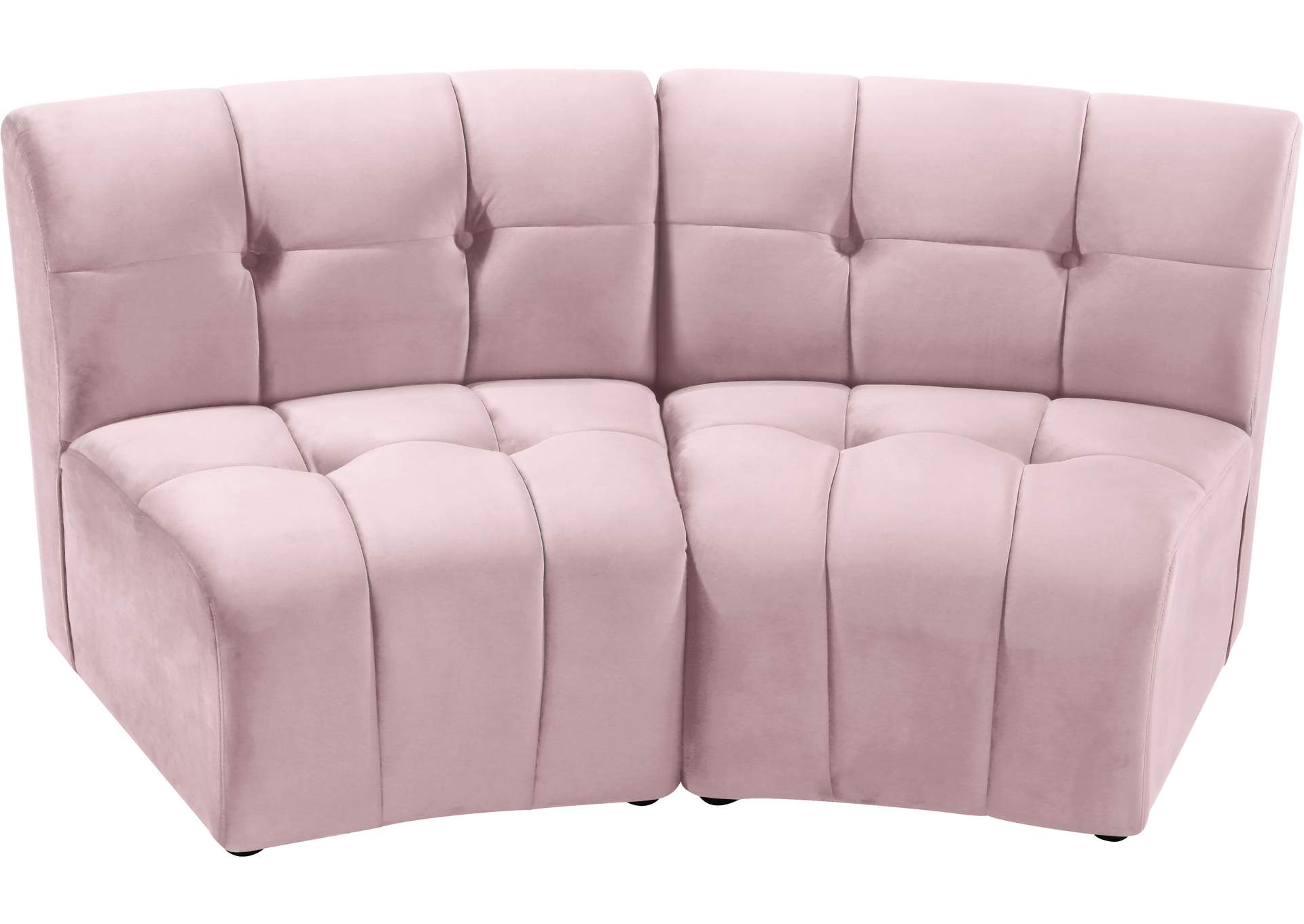 Limitless Pink Velvet 2 Piece Modular Sectional,Meridian Furniture