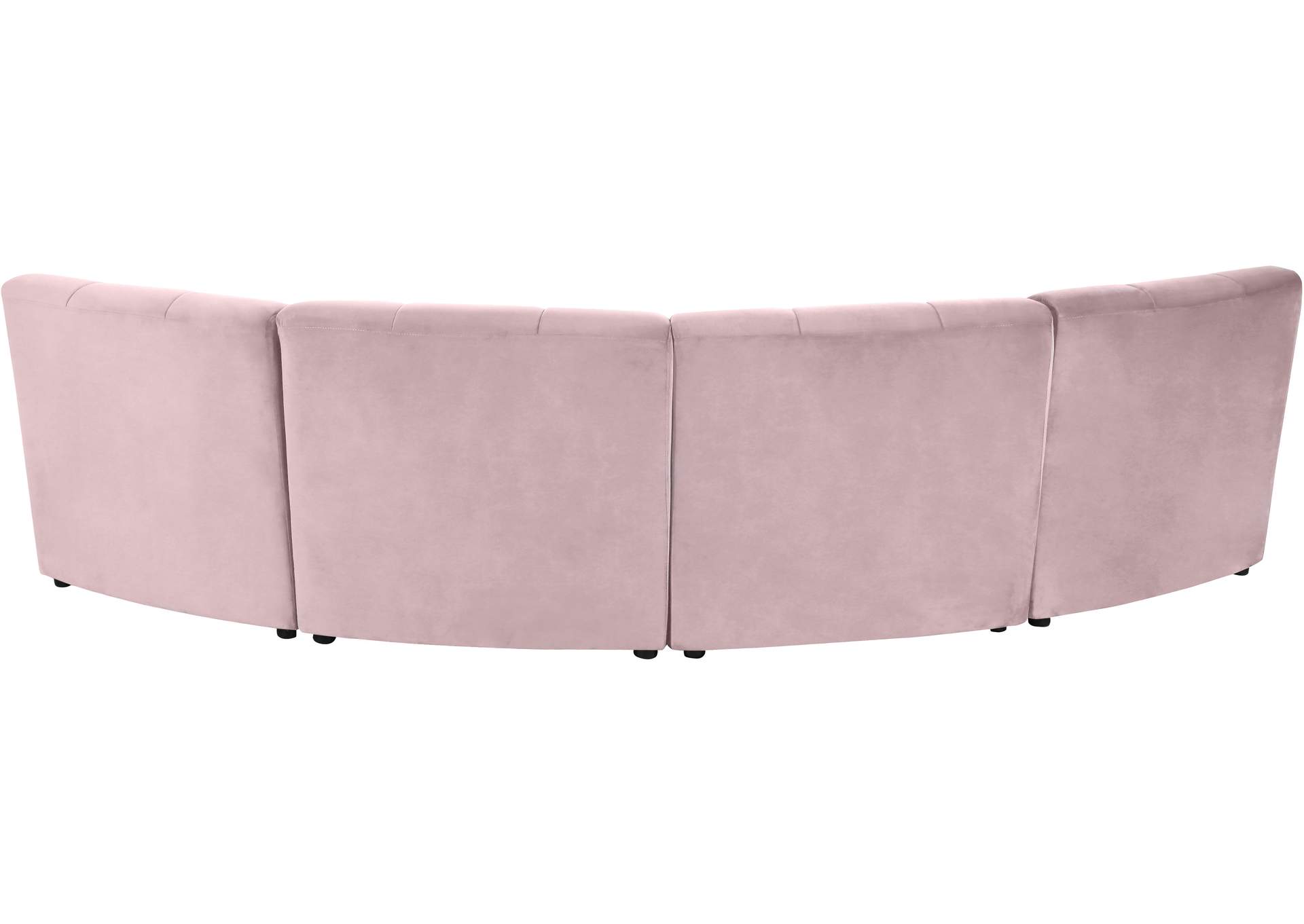 Limitless Pink Velvet 4 Piece Modular Sectional,Meridian Furniture