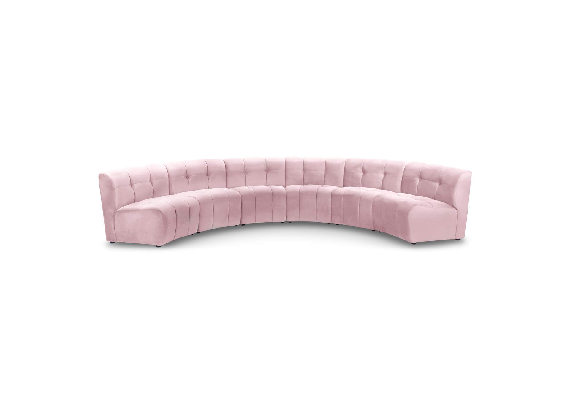 Limitless Pink Velvet 6 Piece . Modular Sectional,Meridian Furniture