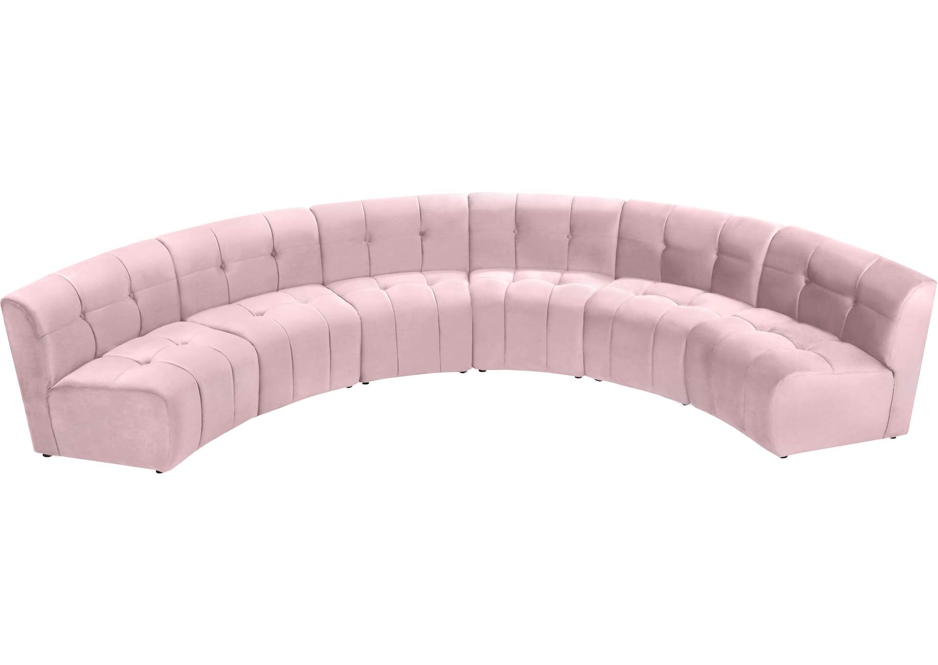 Limitless Pink Velvet 6 Piece . Modular Sectional,Meridian Furniture