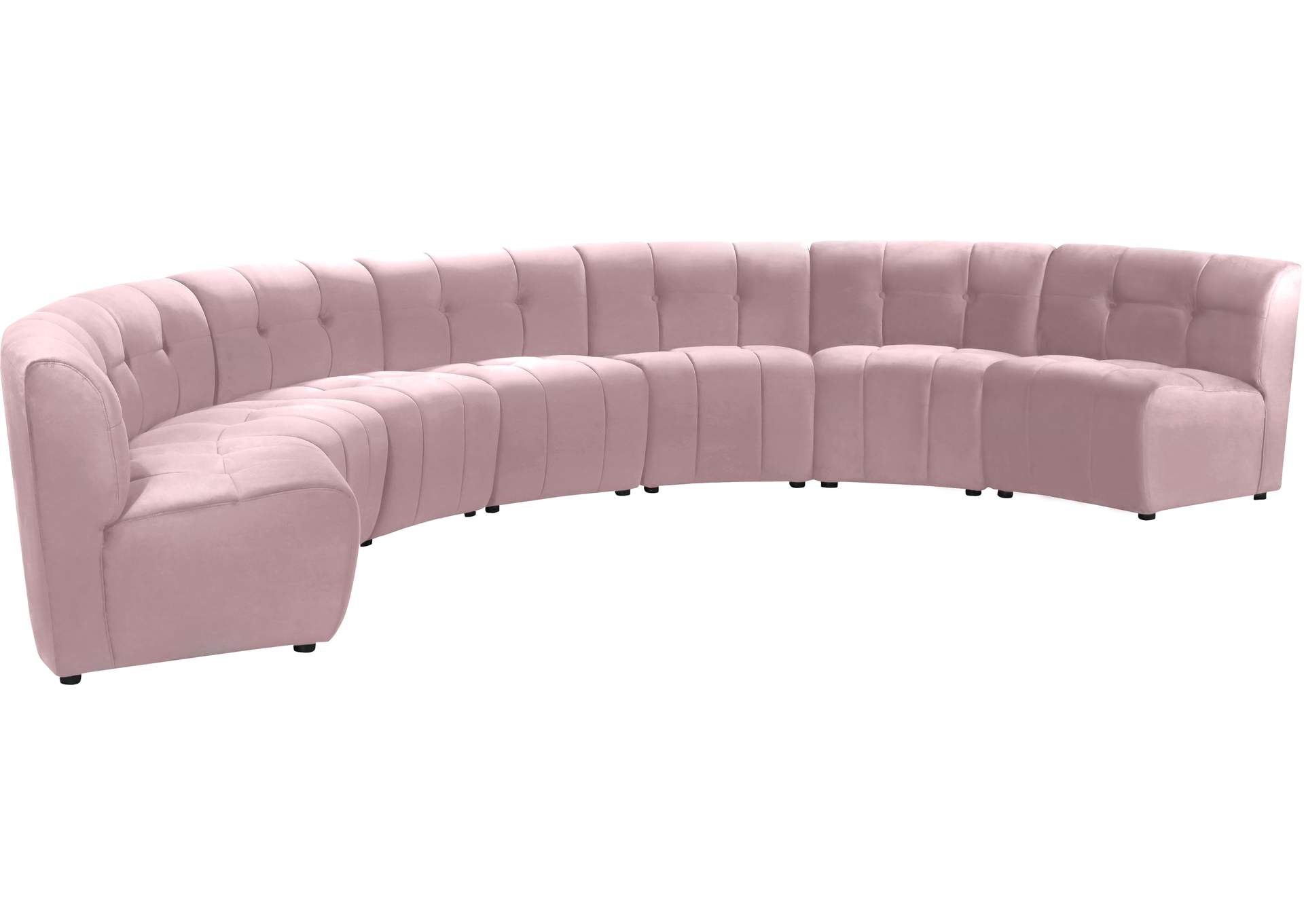 Limitless Pink Velvet 7 Piece Modular Sectional,Meridian Furniture