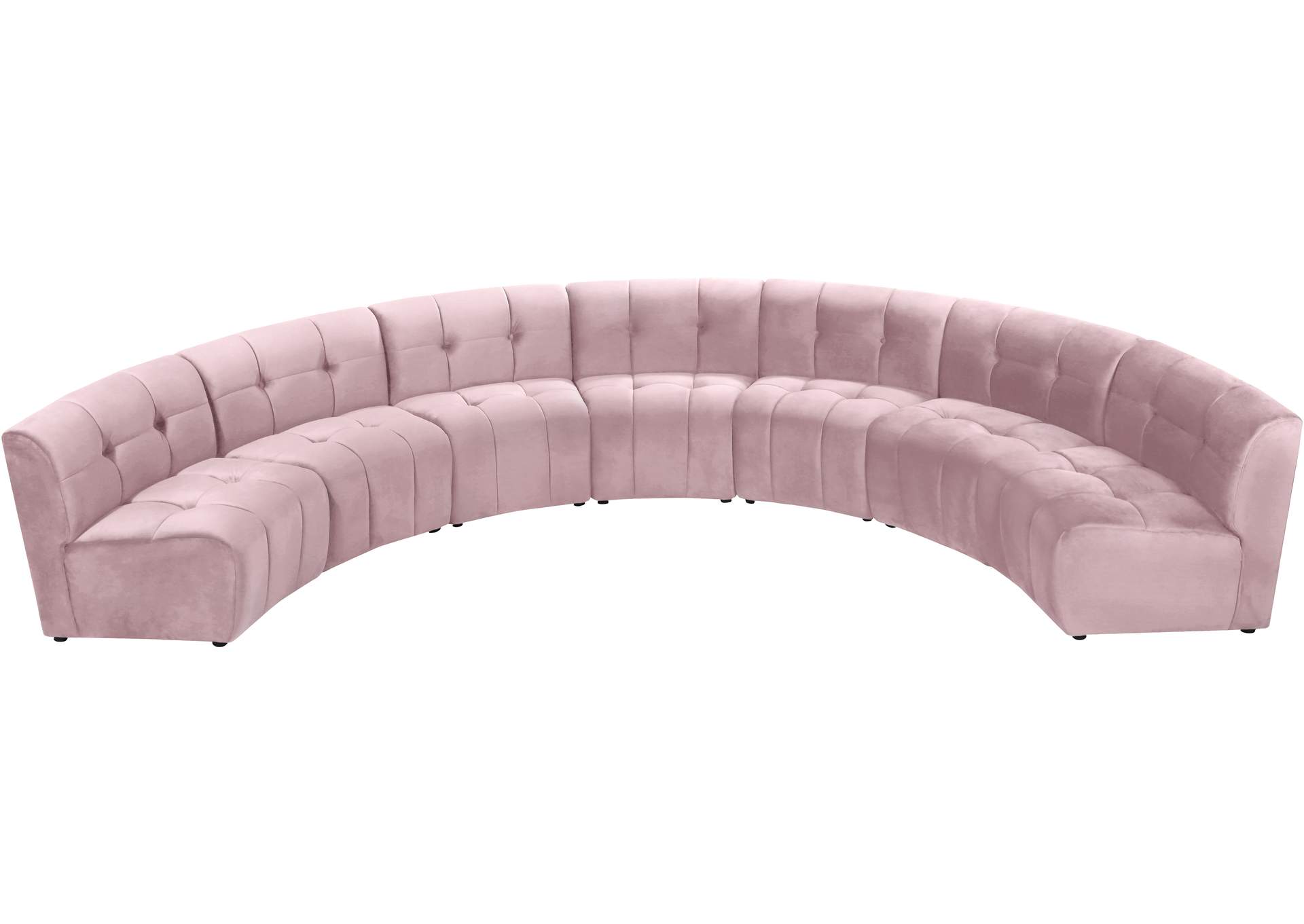 Limitless Pink Velvet 7 Piece Modular Sectional,Meridian Furniture