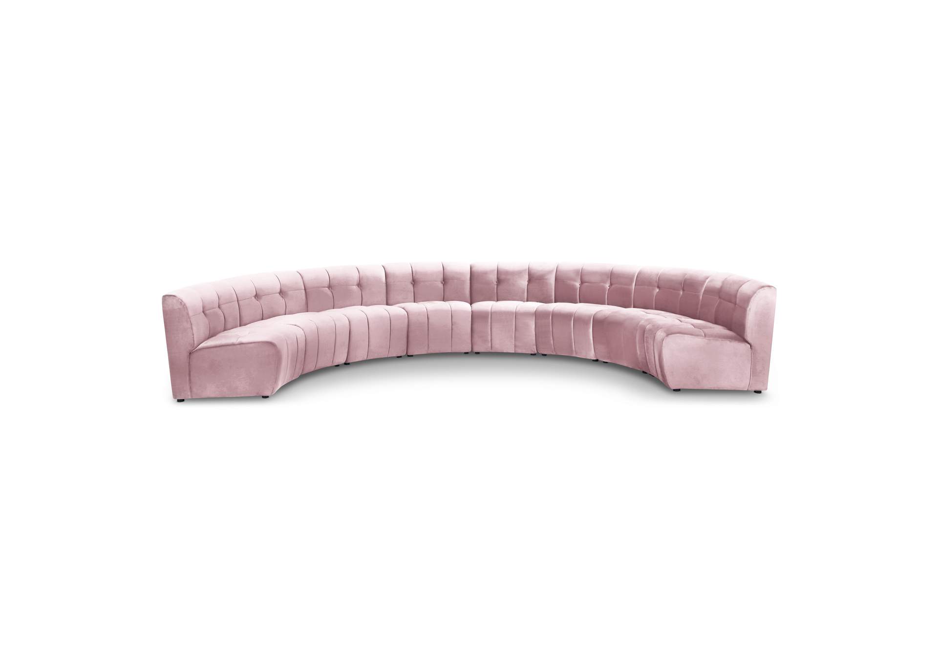 Limitless Pink Velvet 8 Piece Modular Sectional,Meridian Furniture