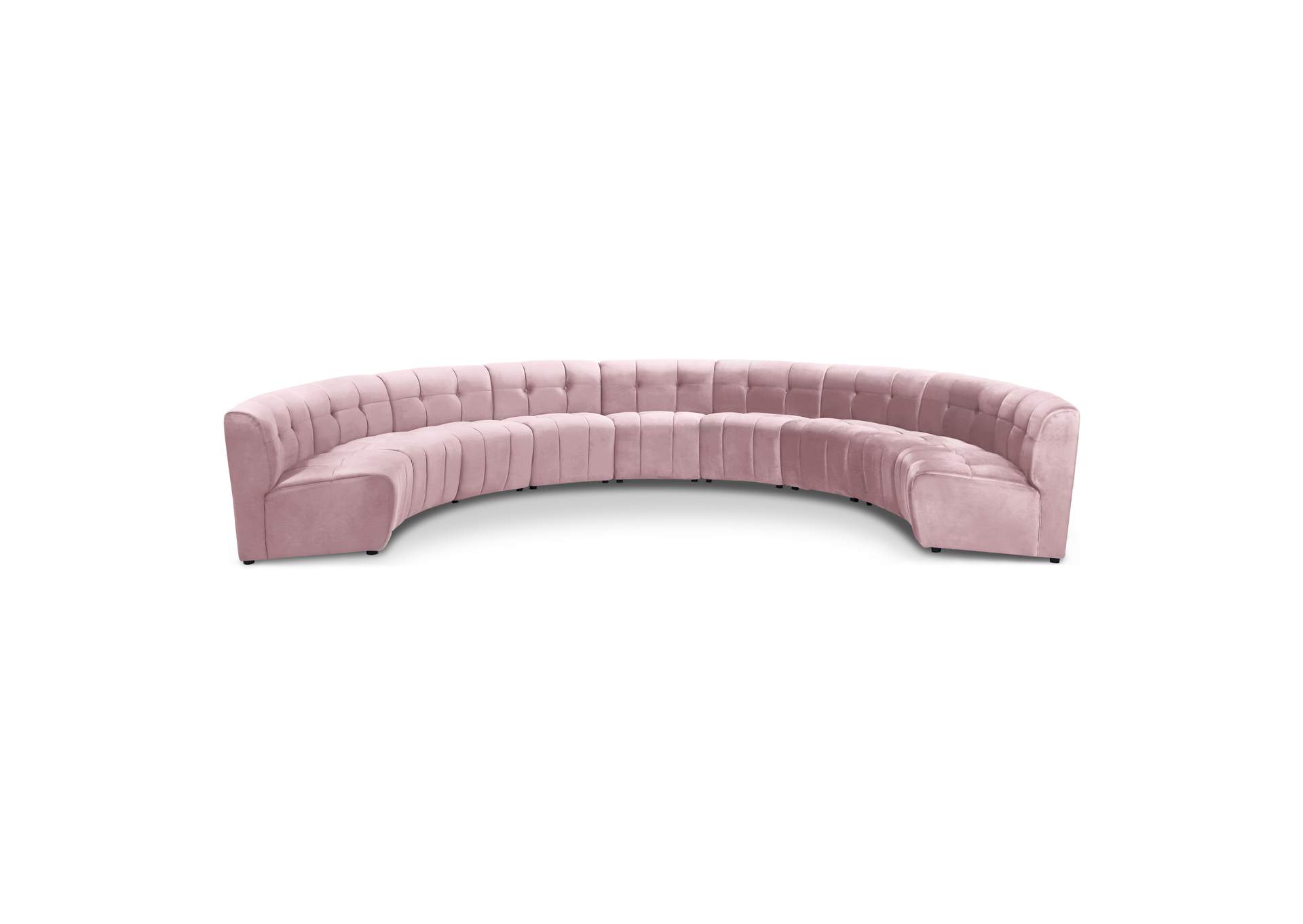 Limitless Pink Velvet 9 Piece Modular Sectional,Meridian Furniture