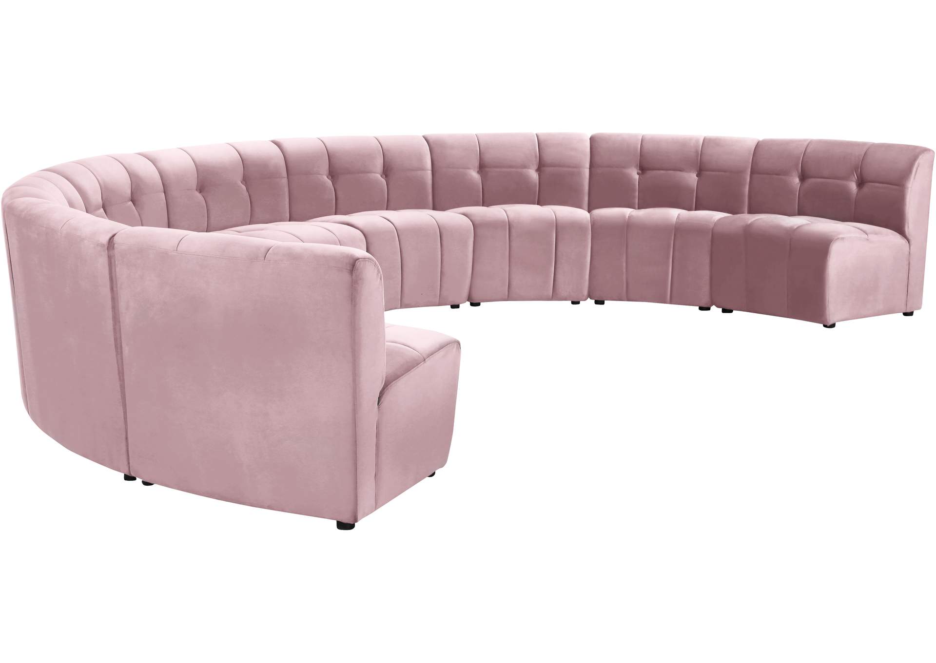 Limitless Pink Velvet 9 Piece Modular Sectional,Meridian Furniture