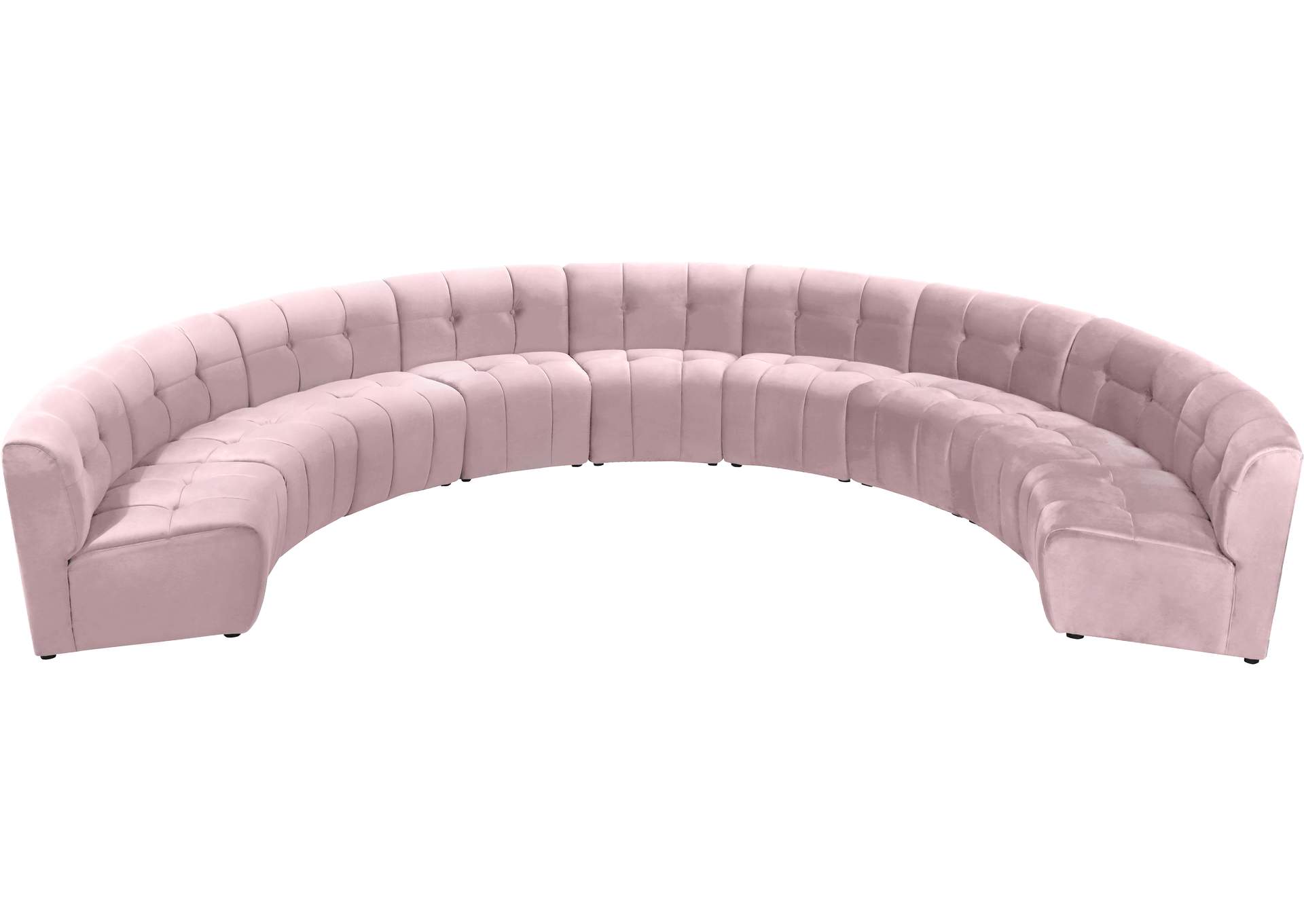 Limitless Pink Velvet 9 Piece Modular Sectional,Meridian Furniture