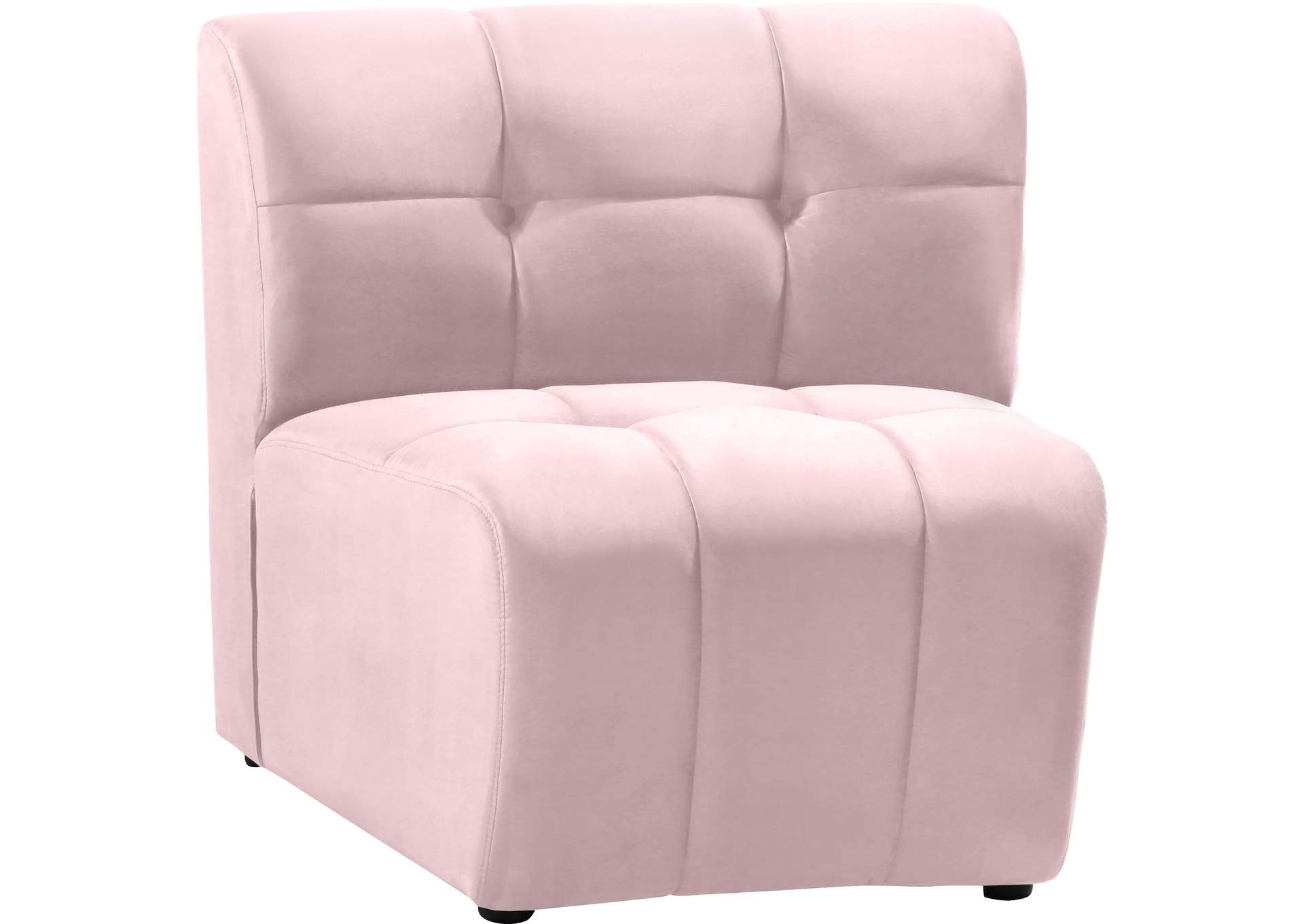 Limitless Pink Velvet Modular Chair,Meridian Furniture