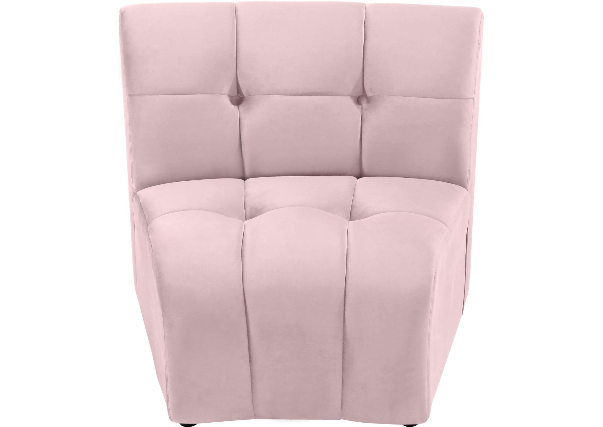 Limitless Pink Velvet Modular Chair,Meridian Furniture