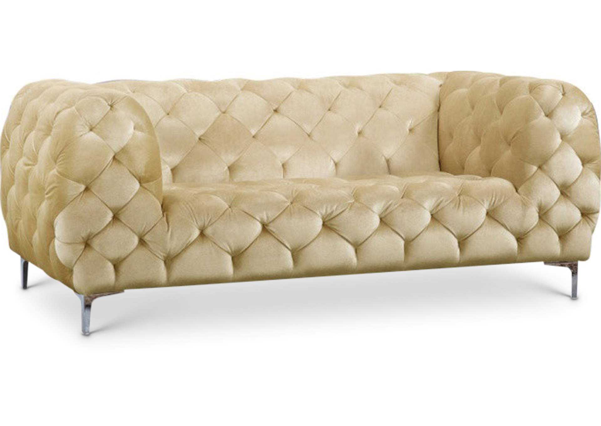 Mercer Beige Velvet Loveseat,Meridian Furniture