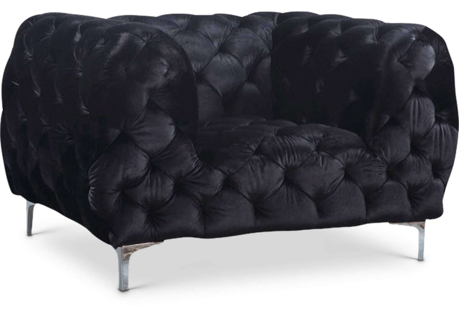 Mercer Black Velvet Chair,Meridian Furniture