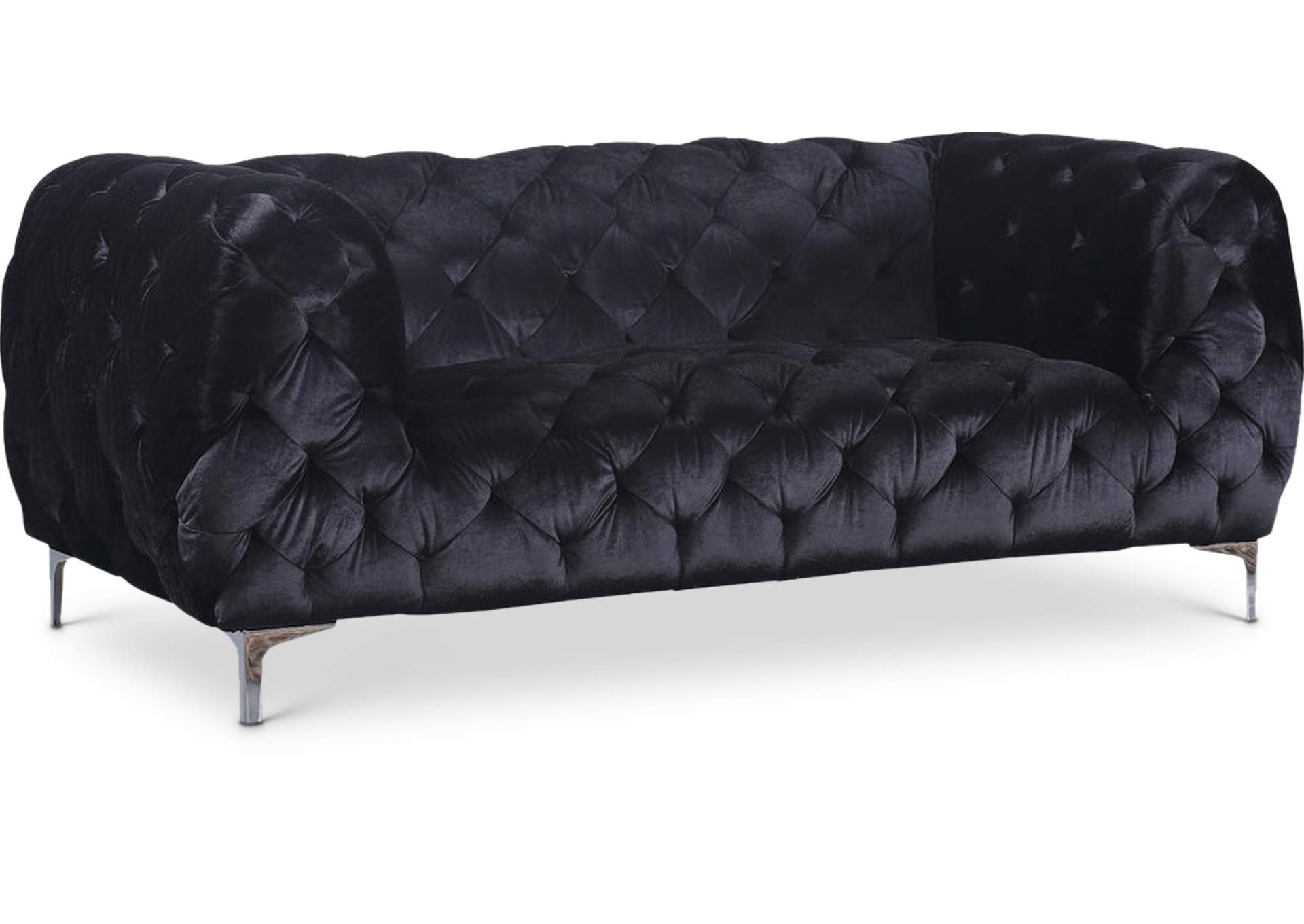 Mercer Black Velvet Loveseat,Meridian Furniture