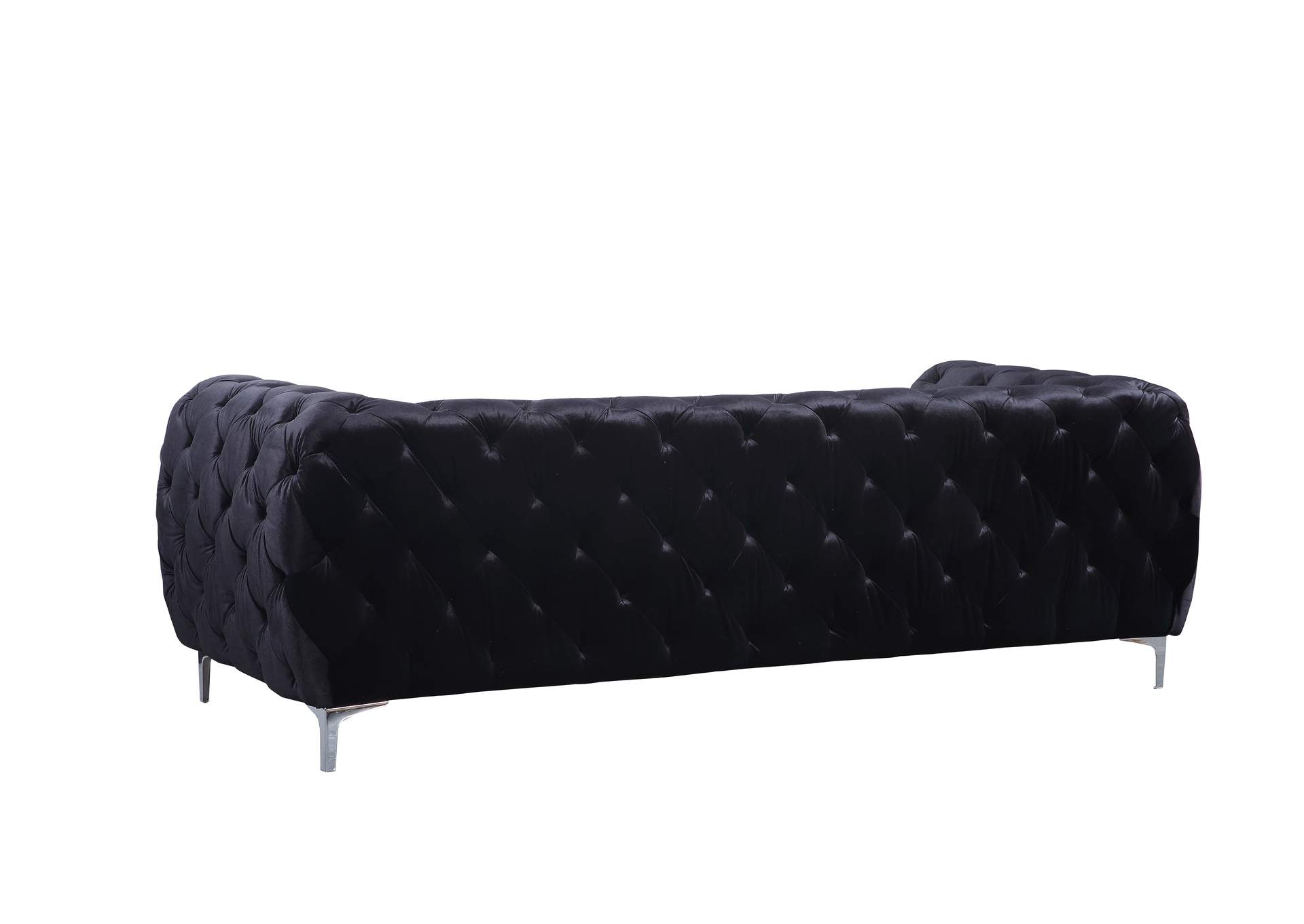 Mercer Black Velvet Loveseat,Meridian Furniture