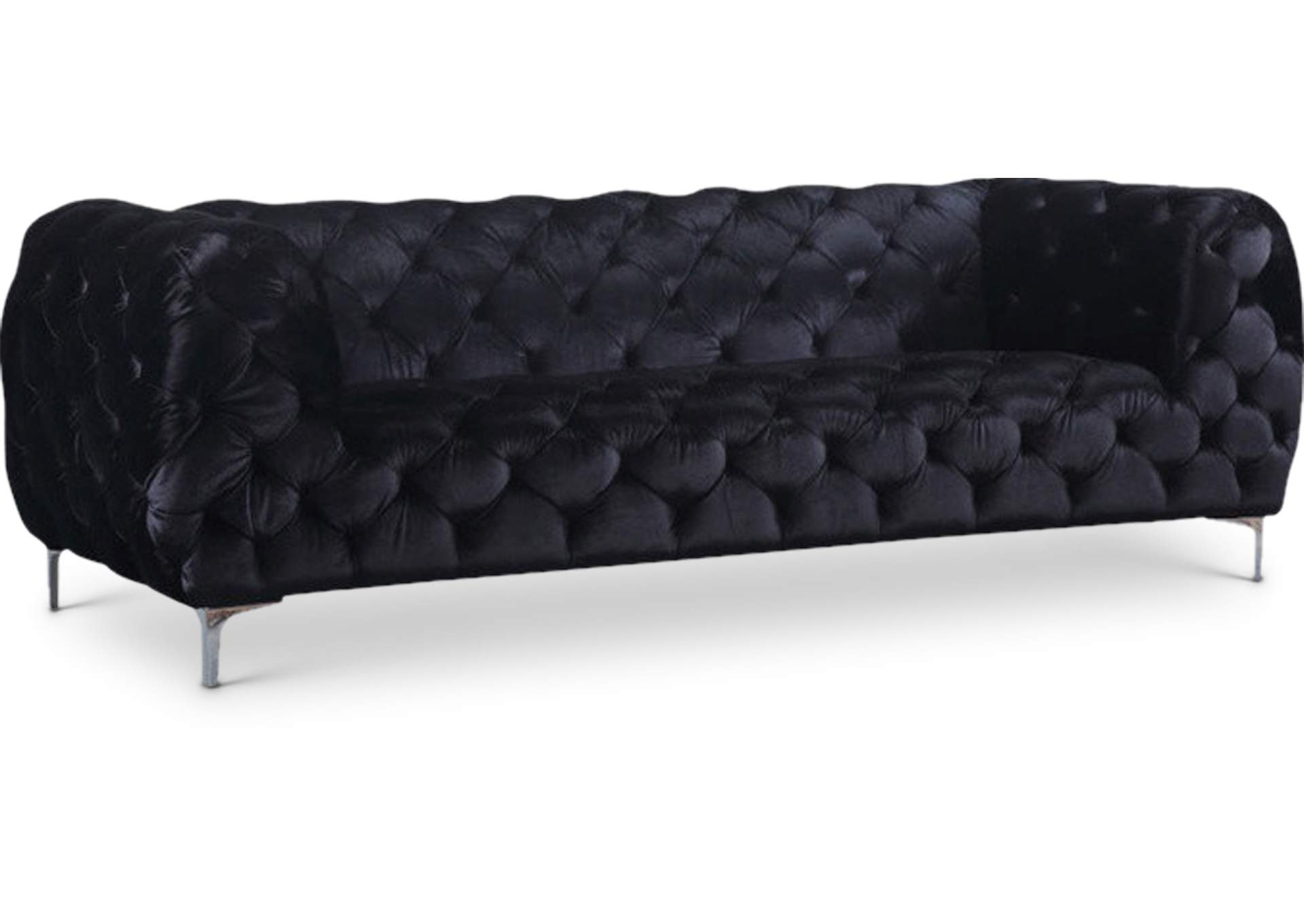 Mercer Black Velvet Sofa,Meridian Furniture