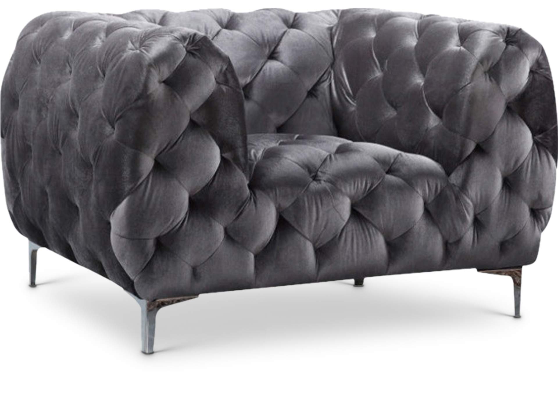 Mercer Grey Velvet Chair,Meridian Furniture