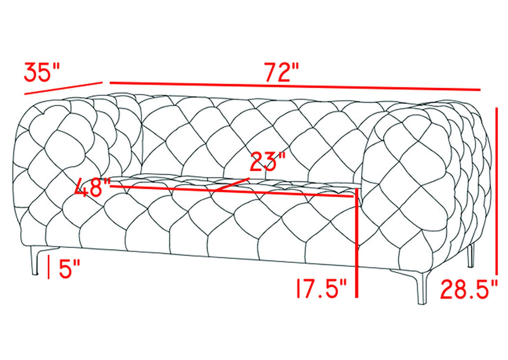 Mercer Grey Velvet Loveseat,Meridian Furniture