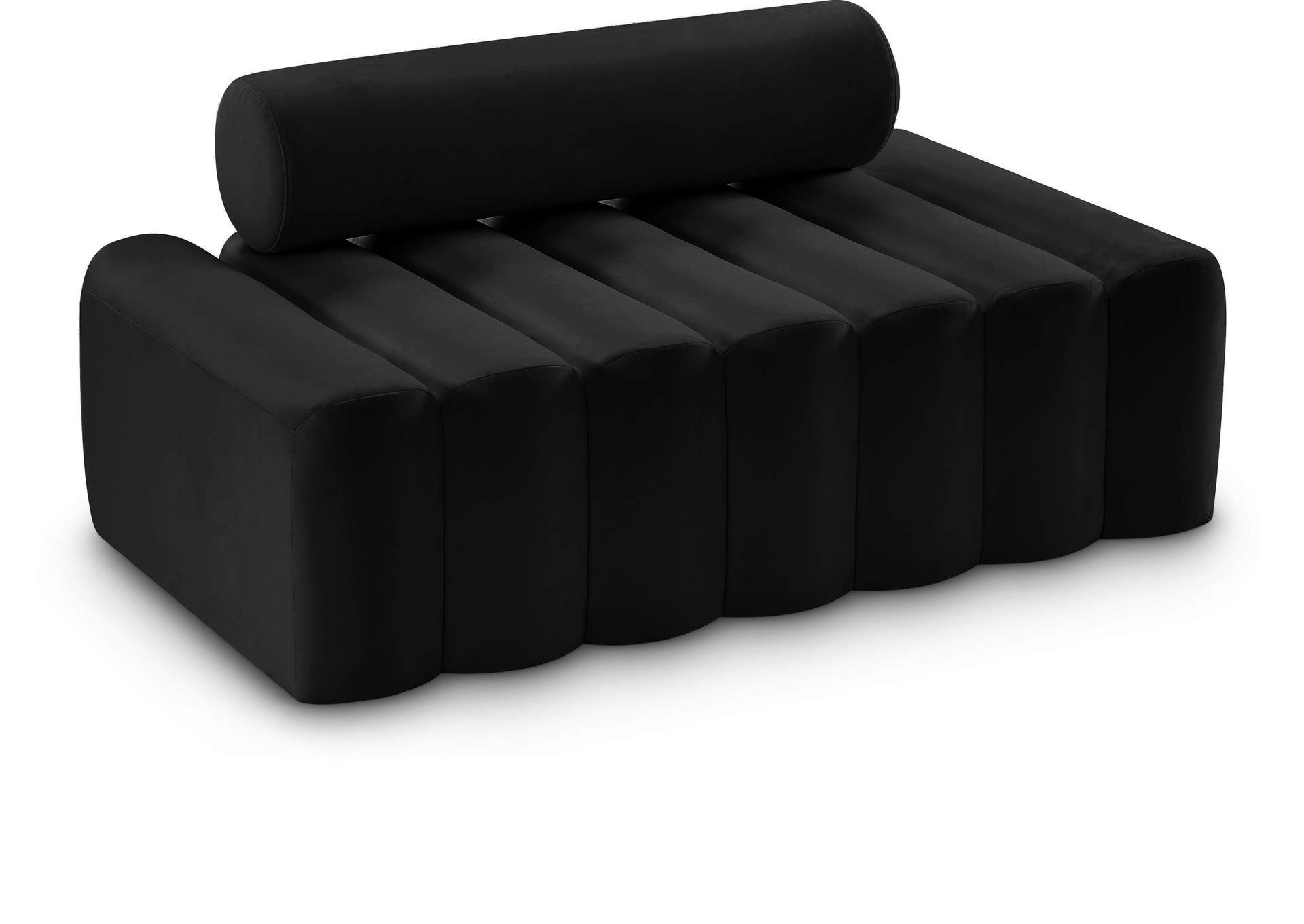 Melody Black Velvet Loveseat,Meridian Furniture