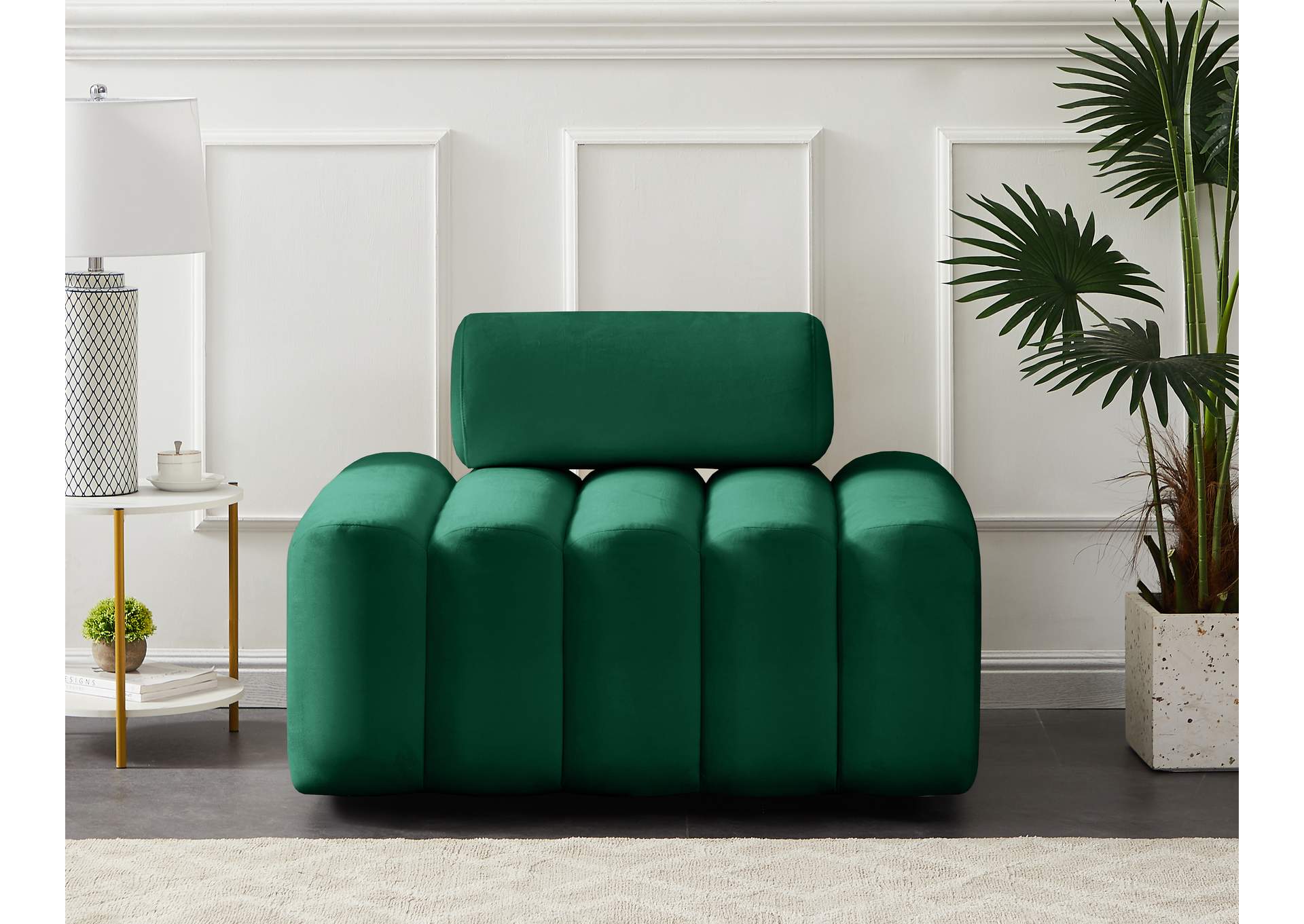 Melody Green Velvet Chair,Meridian Furniture