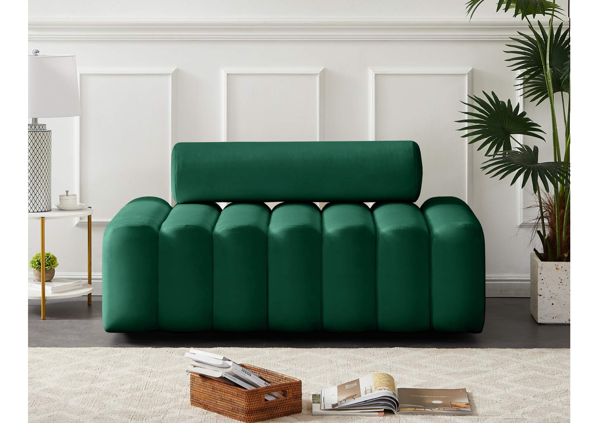 Melody Green Velvet Loveseat,Meridian Furniture