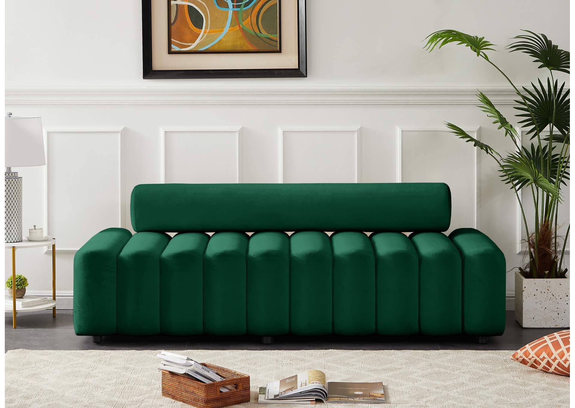 Melody Green Velvet Sofa,Meridian Furniture