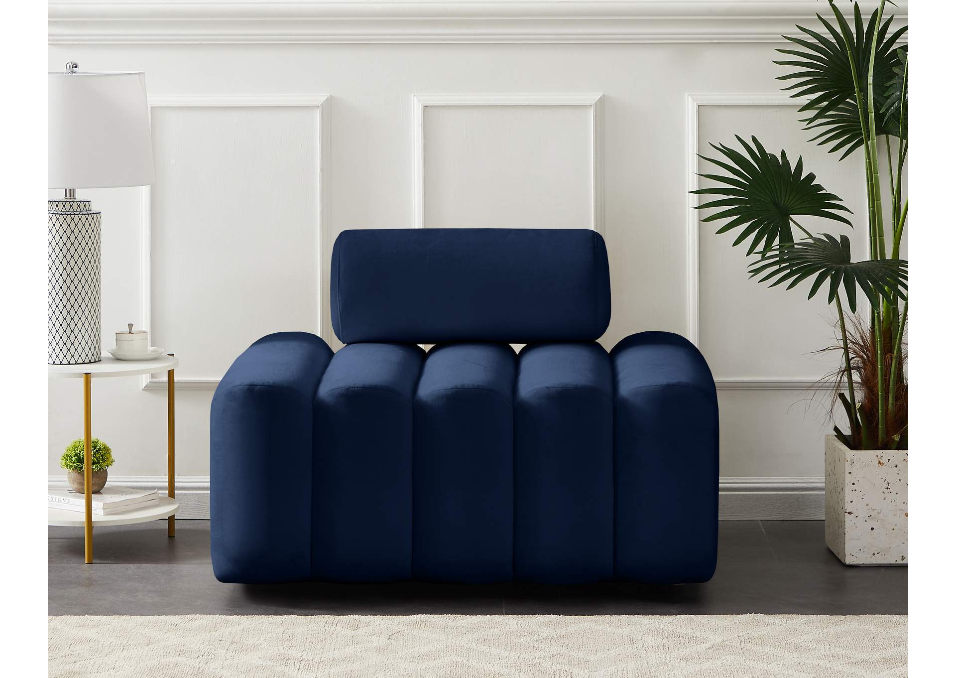 Melody Navy Velvet Chair,Meridian Furniture