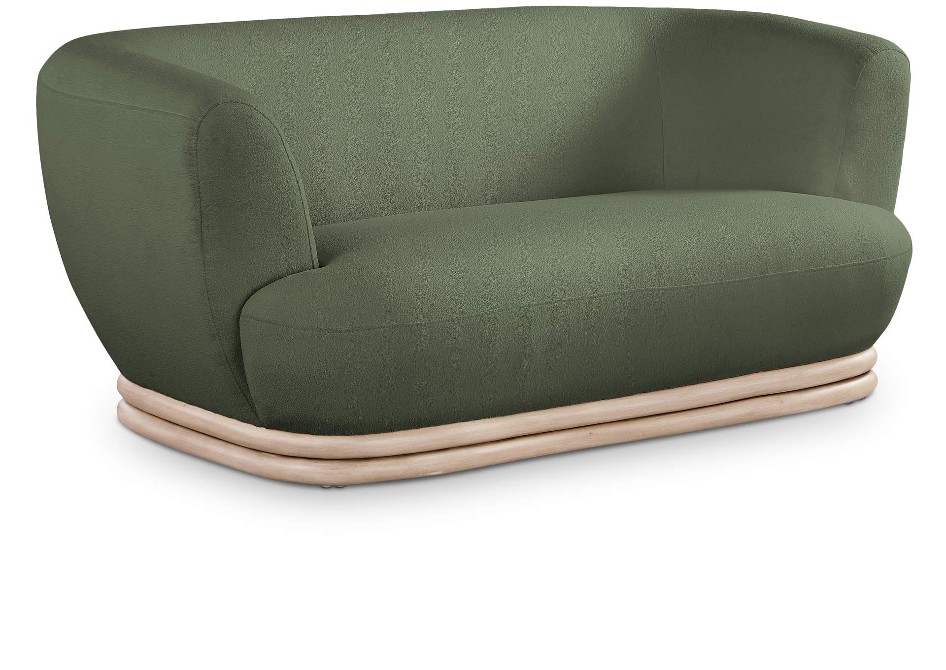 Kipton Green Boucle Fabric Loveseat,Meridian Furniture